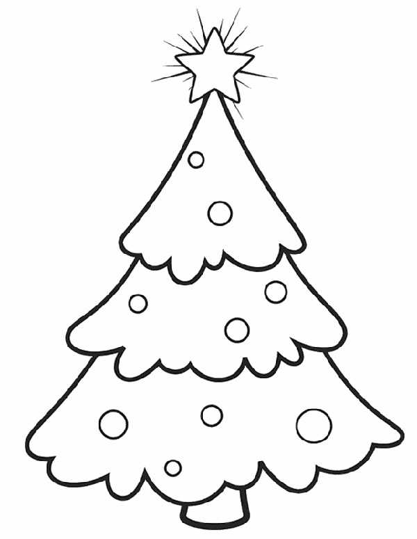 Christmas Tree Coloring Page For Preschoolers