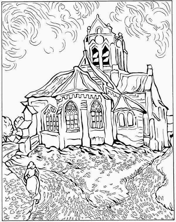Church At Auvers Van Gogh Coloring Pages