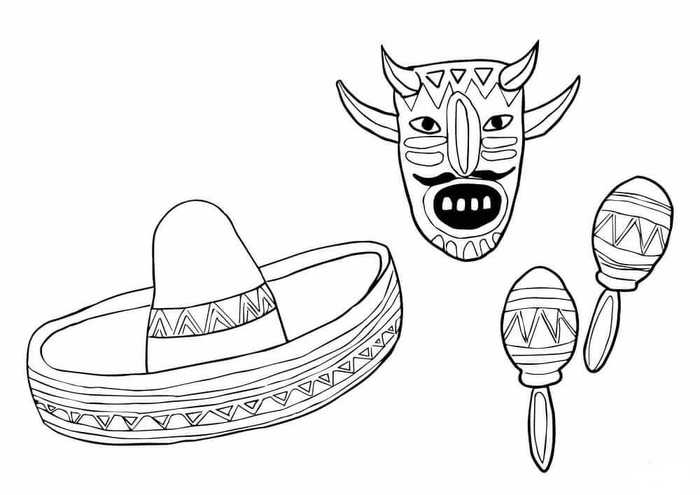 Cinco De Mayo Symbols Coloring Pages