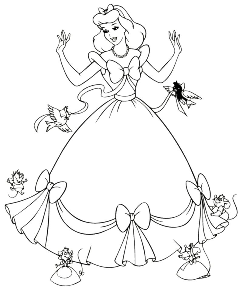 Cinderella Coloring Pages Disney