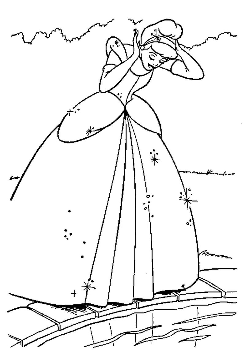 Cinderella Coloring Pages For Kids Printable
