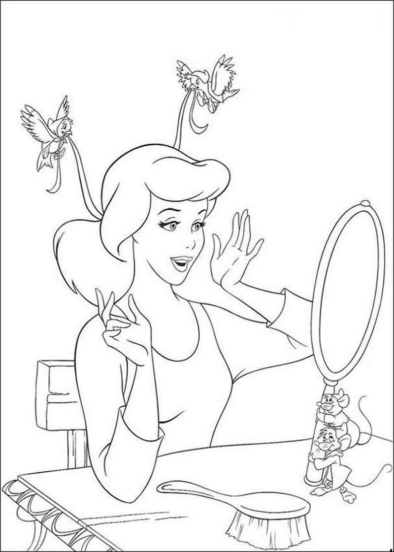 Cinderella Mice Coloring Pages