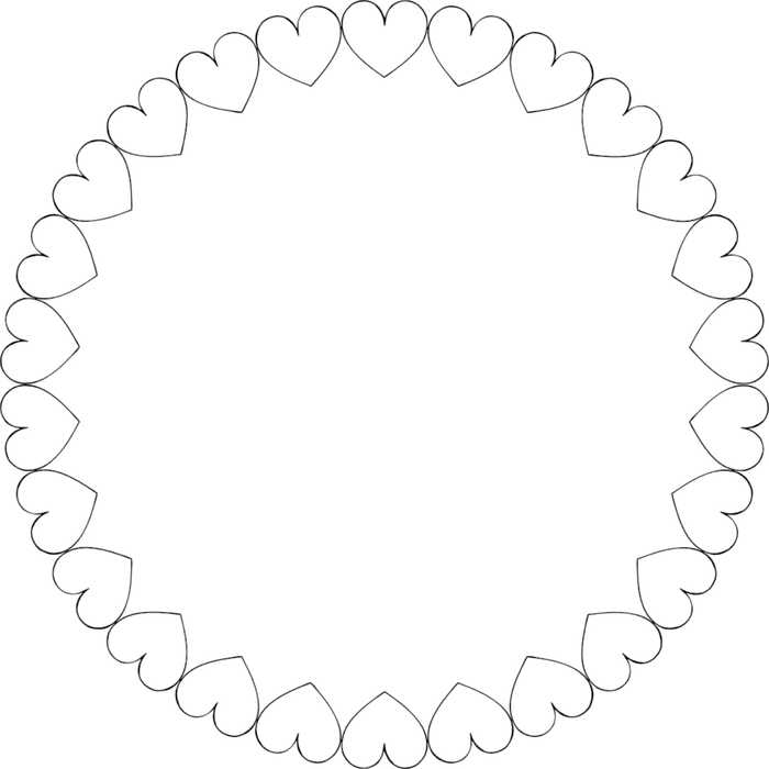 Circle Of Hearts Coloring Page