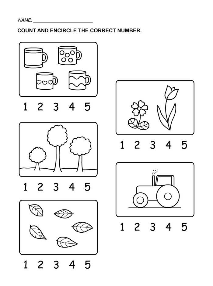 Circle The Number Math Coloring Pages