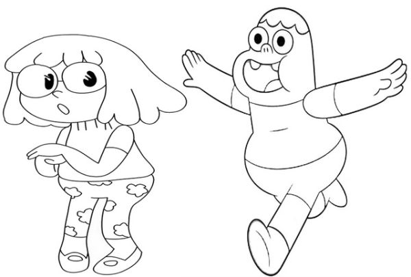 Clarence and Malessica from Clarence Coloring Page
