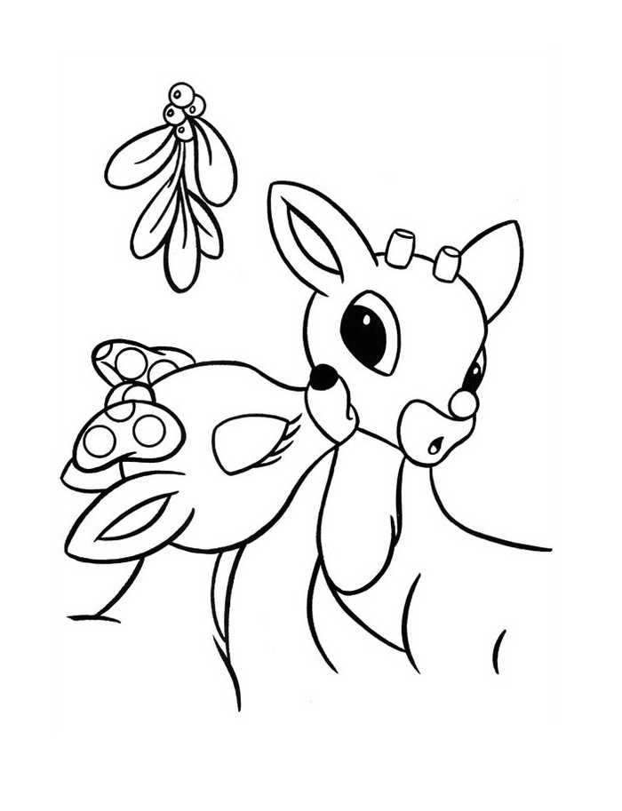 Clarice Kisses Rudolph Coloring Page
