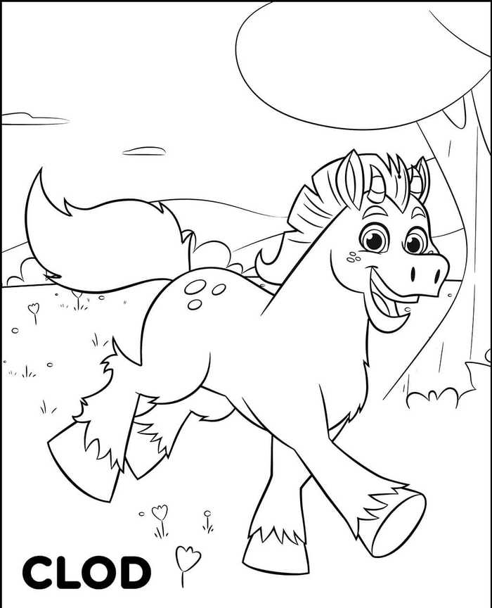Clod Horse Coloring Page From Nella The Princess Knight Coloring Page