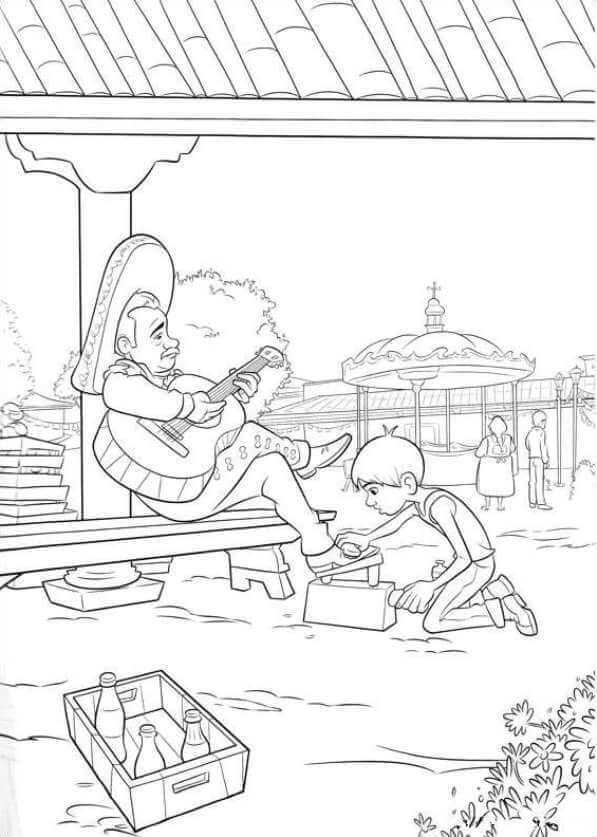 Coco Polishing Shoes Coco Coloring Pages