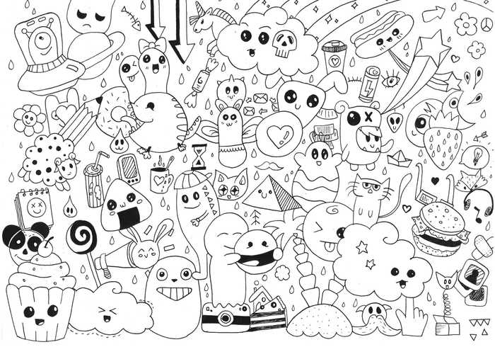 Collage Kawaii Coloring Pages