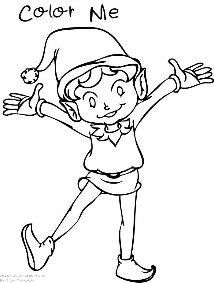 Elf Coloring Pages Printable PDF - Coloringfolder.com