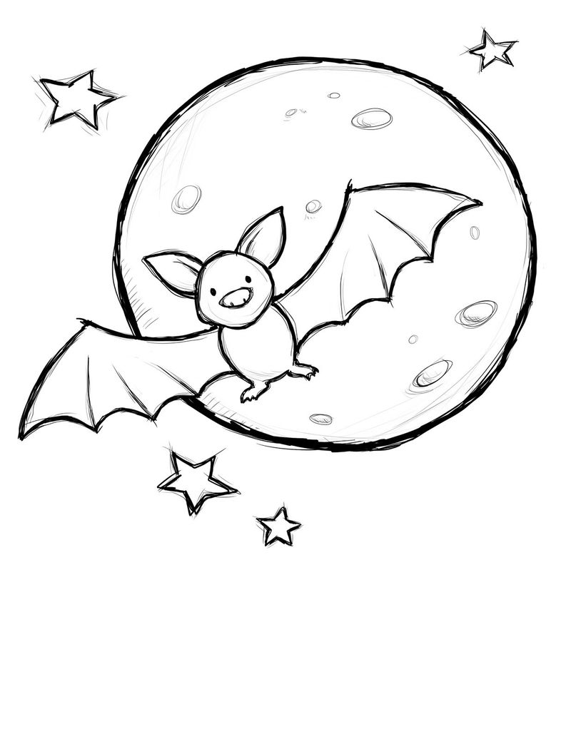 Coloring Bat Pages