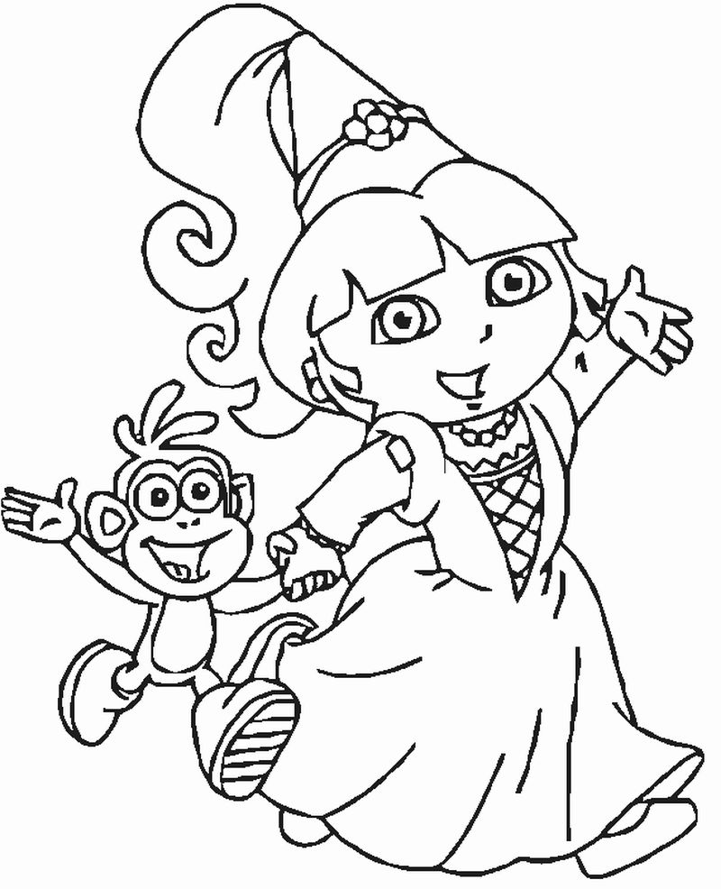 dora and diego coloring pages