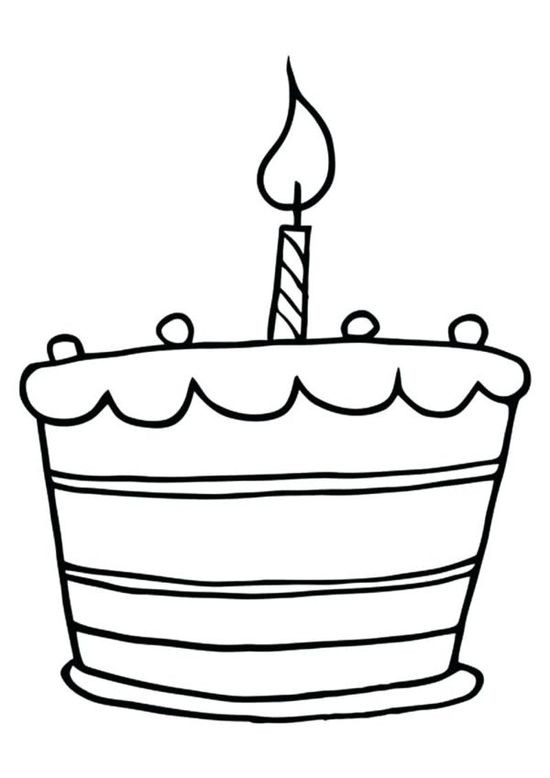 Coloring Page Birthday Cake