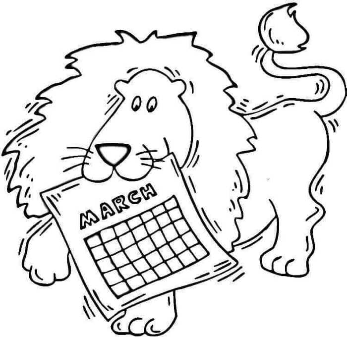 Coloring Page Of March Month