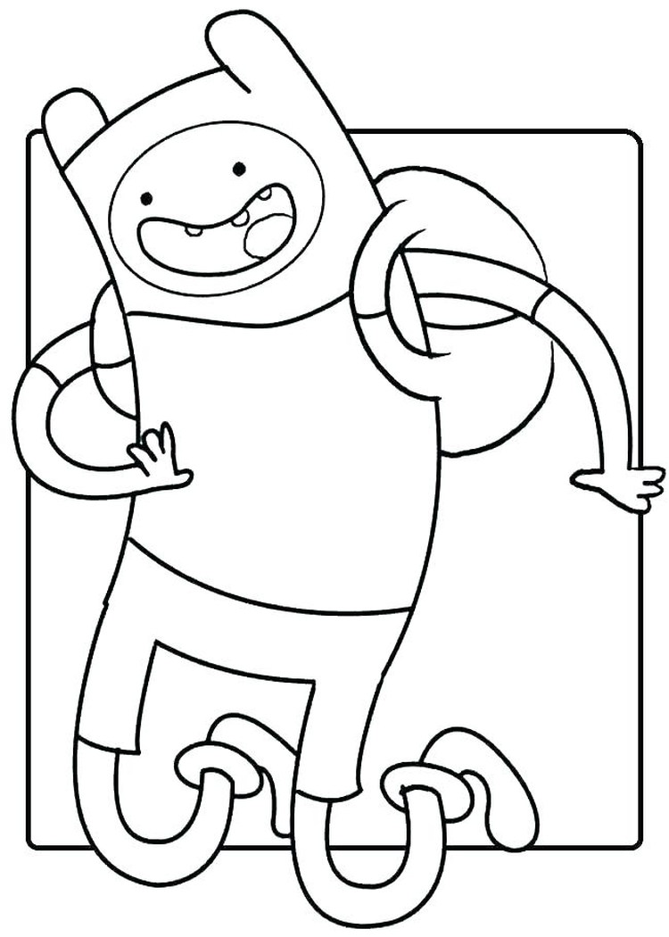 Coloring Pages Adventure Time Finn Cute