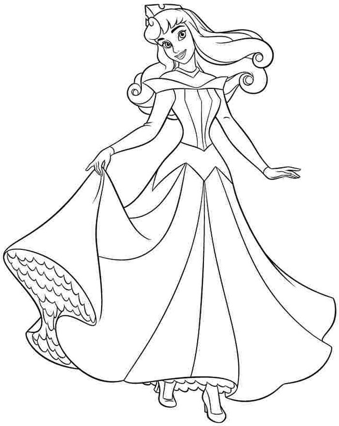 Princess Aurora Coloring Pages PDF - Coloringfolder.com