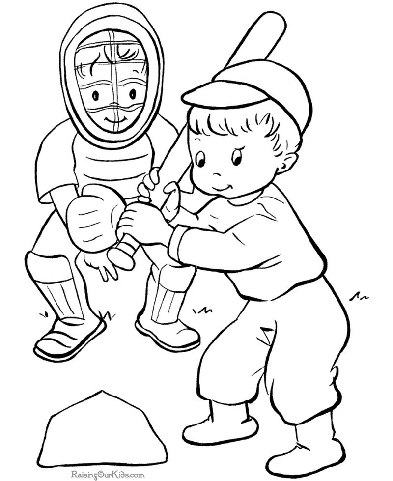 Coloring Pages Baseball Bats