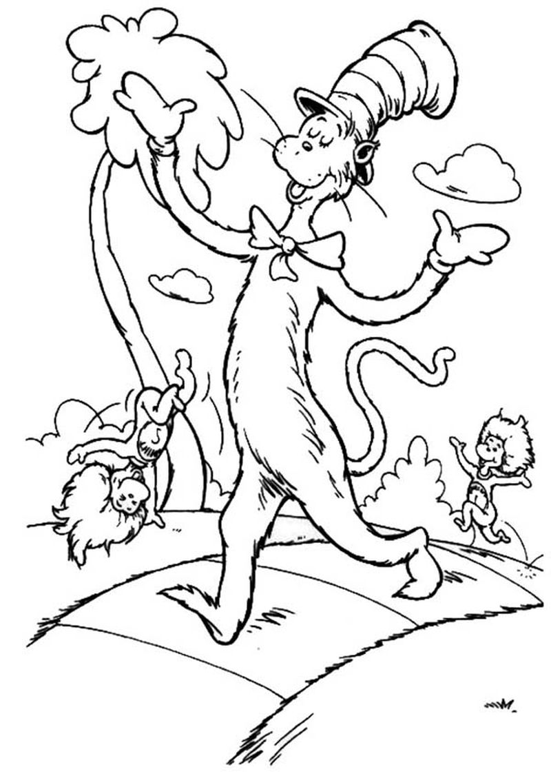 dr seuss thing 1 and 2 coloring pages