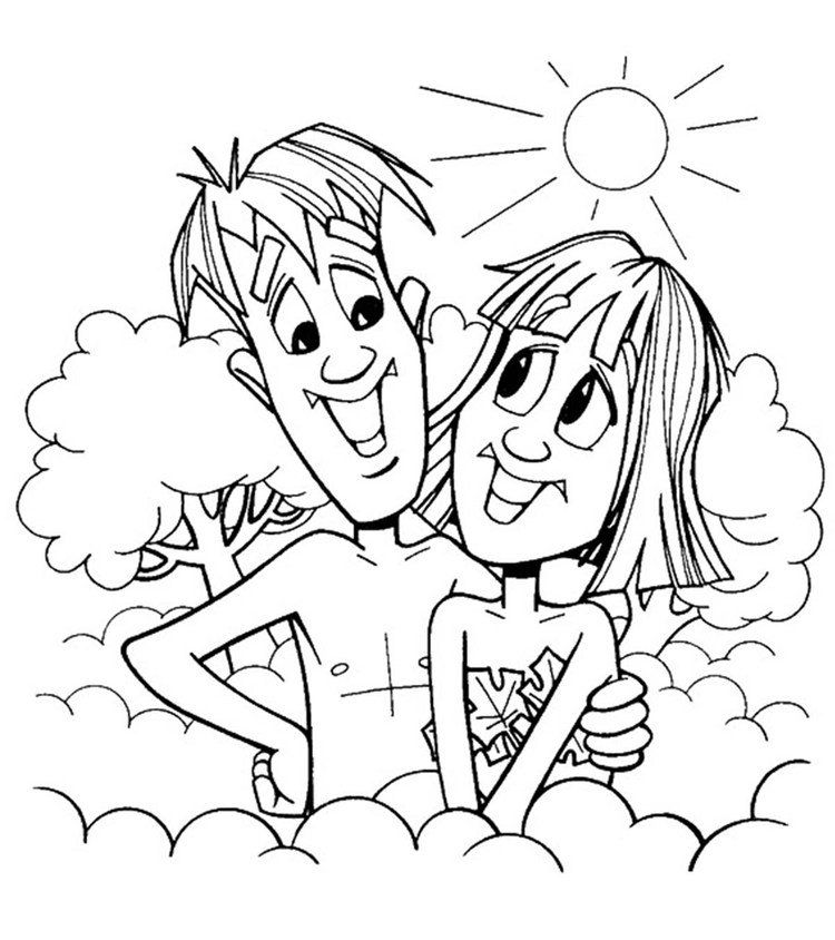 Coloring Pages For Kids Adam And Eve