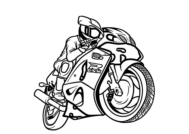 coloring pages for motorcycles racing