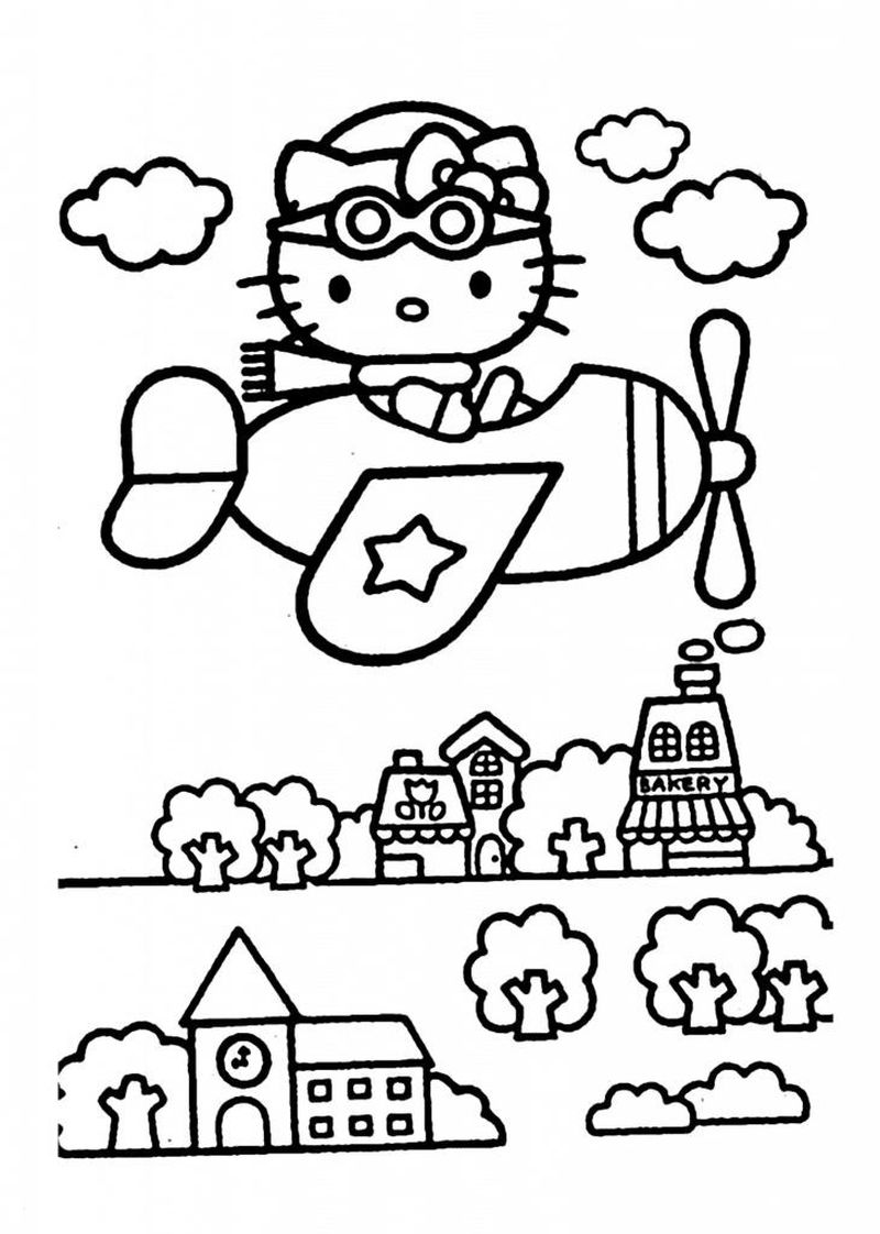 Coloring Pages Free Hello Kitty