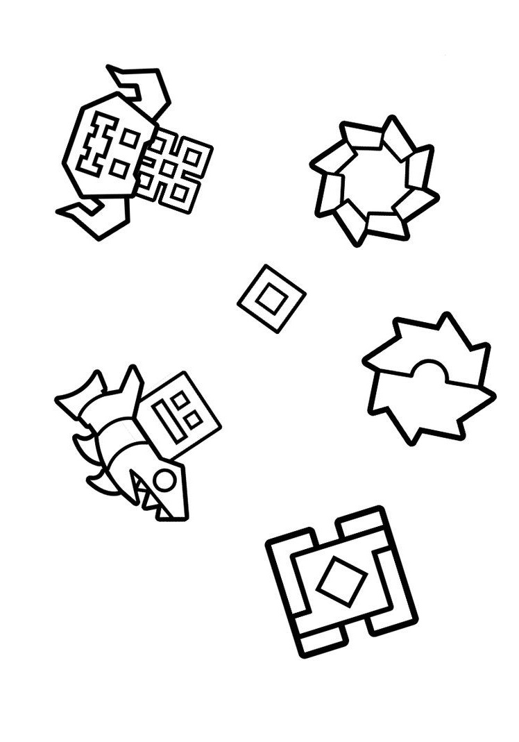 coloring pages geometry dash