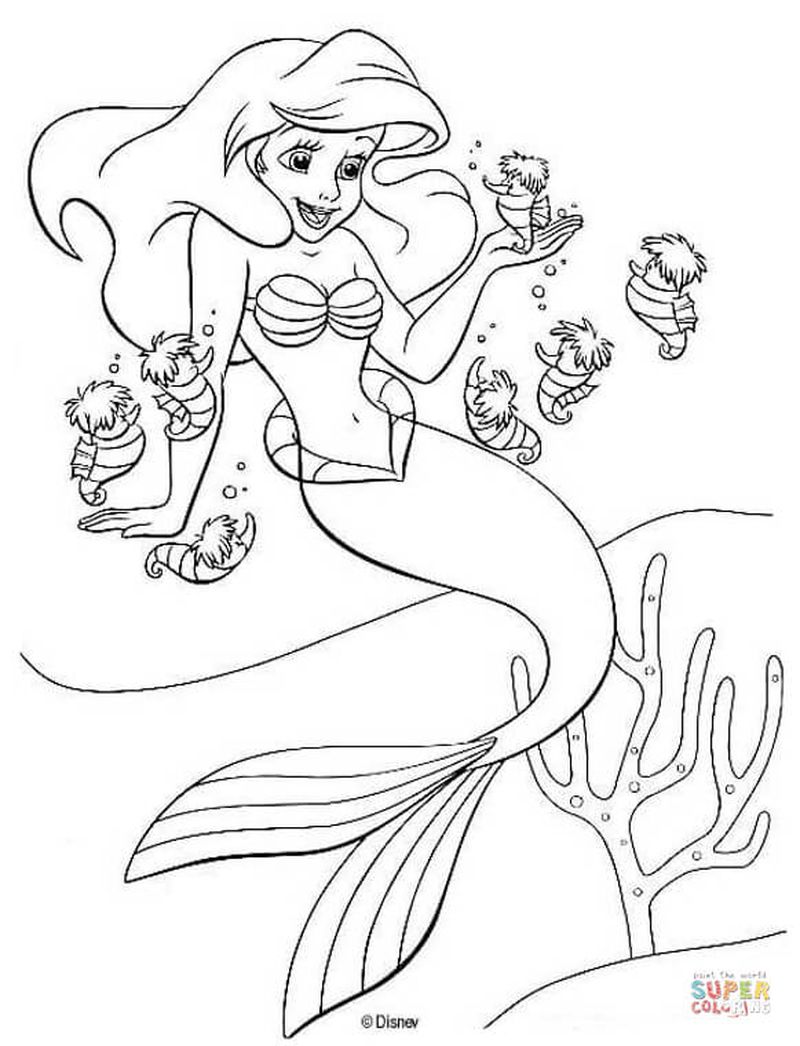 Coloring Pages Mermaid Ariel