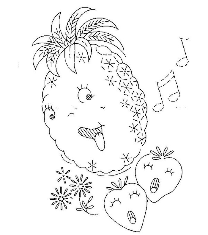 Coloring Pages Of A Cartoon Pineapple
