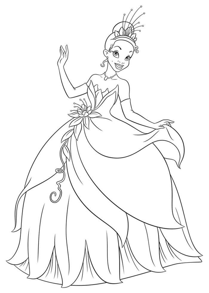 Tiana Coloring Pages PDF   Coloringfoldercom