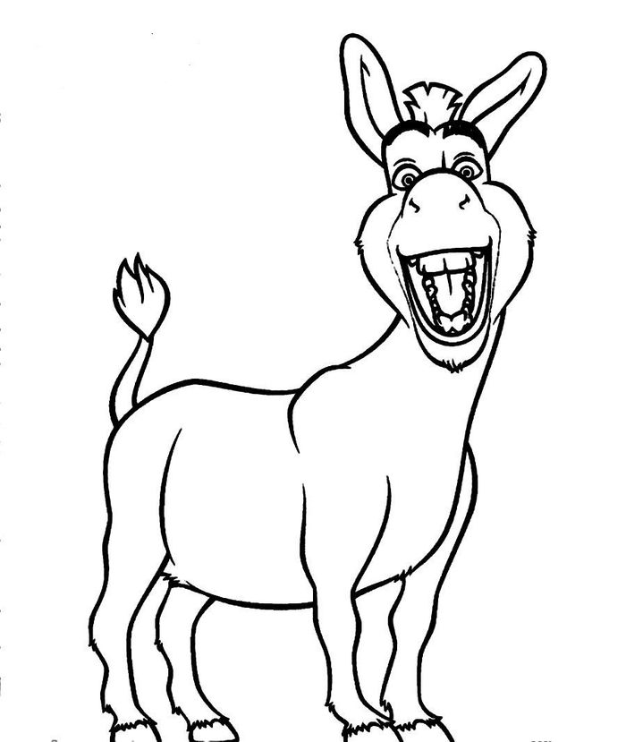 Coloring Pages Of Donkey From Shrek