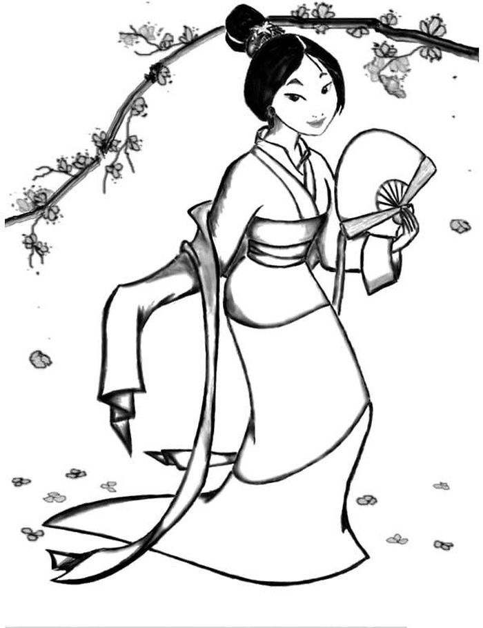 Coloring Pages Of Princesses In Disney Mulan