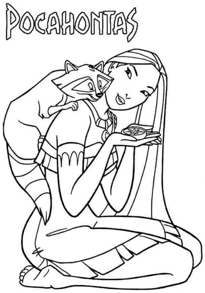 Printable Pocahontas Coloring Pages PDF - Coloringfolder.com