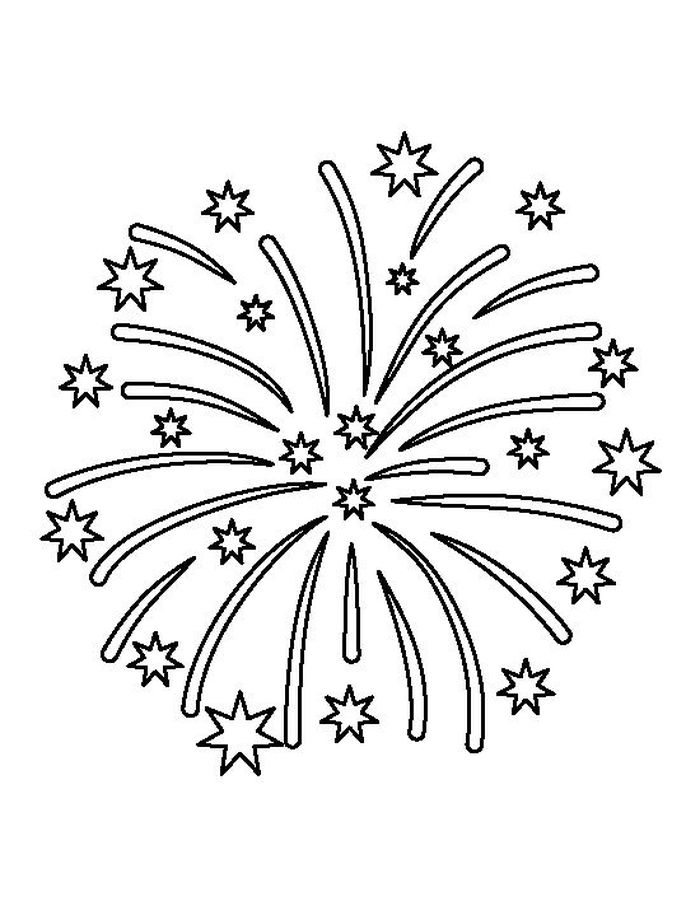 Coloring Pages Preschool Fireworks