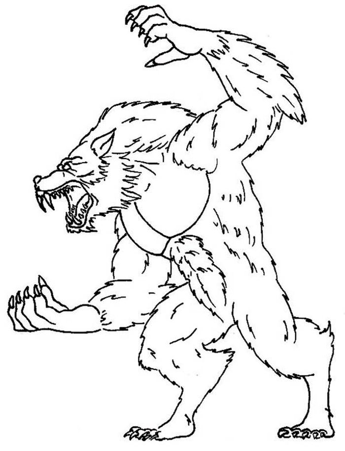 Coloring Pages Realistic Werewolf