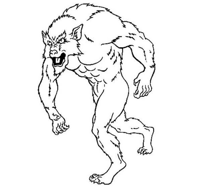 Scary Werewolf Coloring Pages PDF