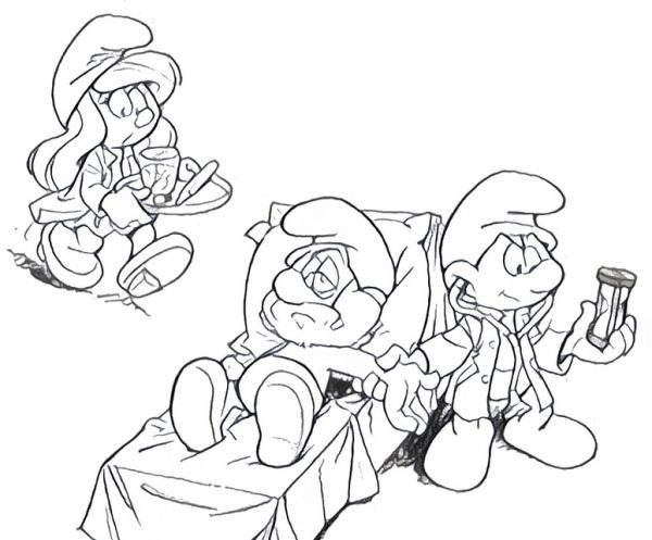 Coloring Pages Smurfs Morning Kids