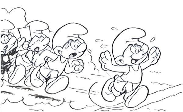 Coloring Pages Smurfs Morning Kids