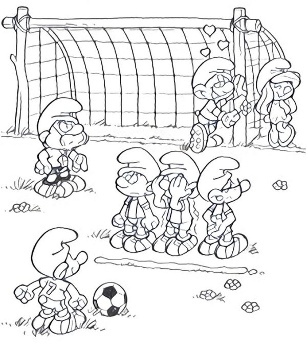 Coloring Pages Smurfs Morning Kids