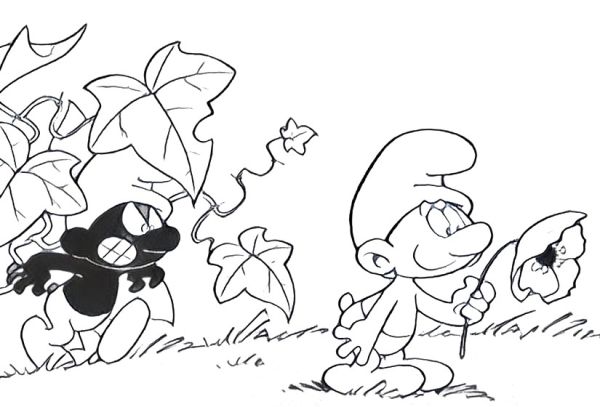 Coloring Pages Smurfs Morning Kids