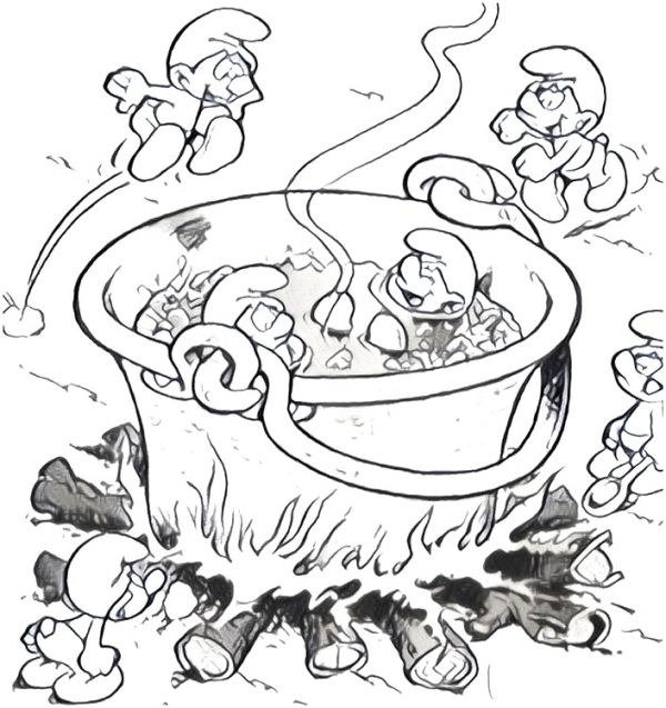 Coloring Pages Smurfs Morning Kids