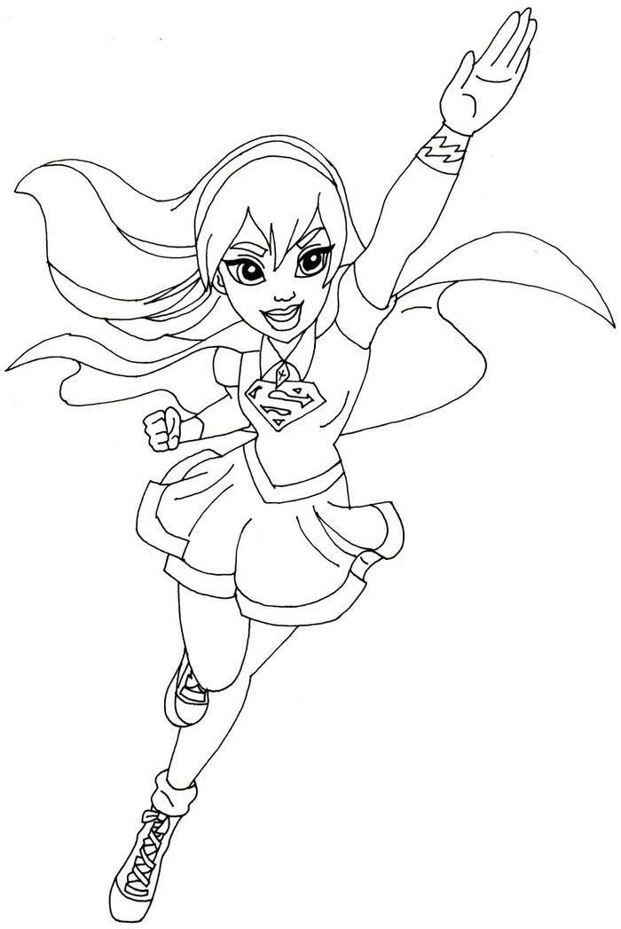 Coloring Pages Supergirl Cartoon