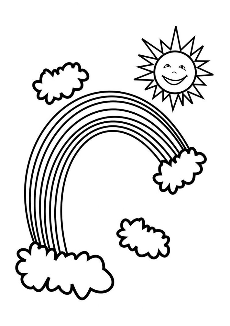 rainbow black and white coloring page