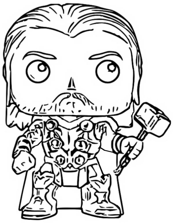 Coloring page Funko Pop Marvel Avengers Thor
