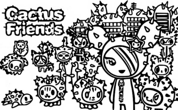 Coloring page Tokidoki Cactus Friends