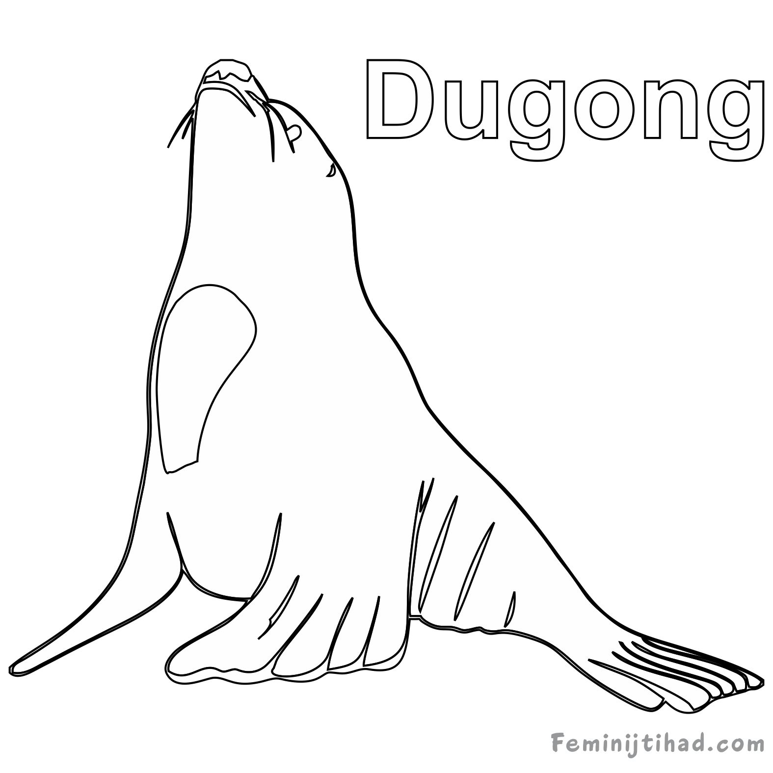 Coloring Page of Dugong