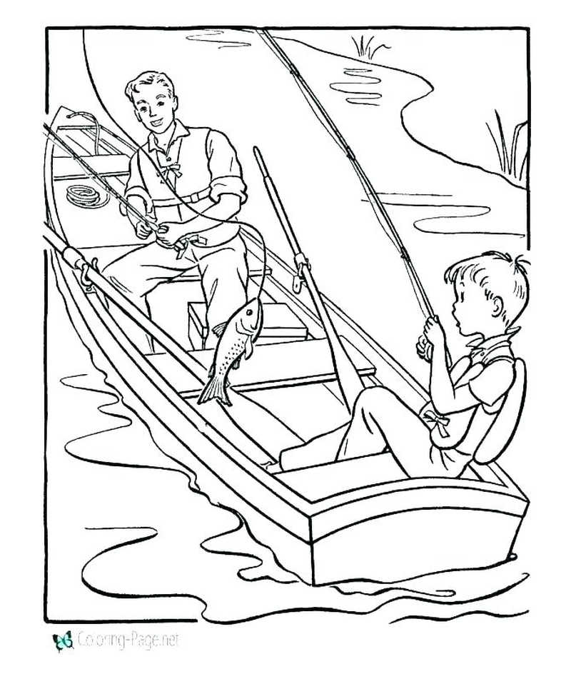Coloring Pages Fishing Boats