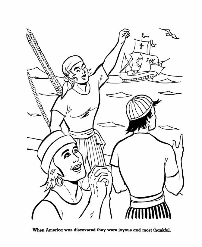 Columbus Day Coloring Pages For Kids Free