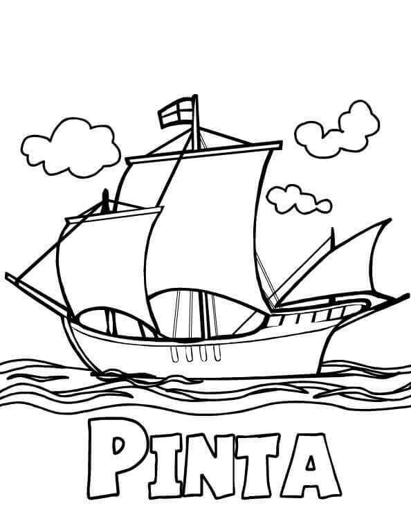 Columbus Day Pinta Coloring Pages