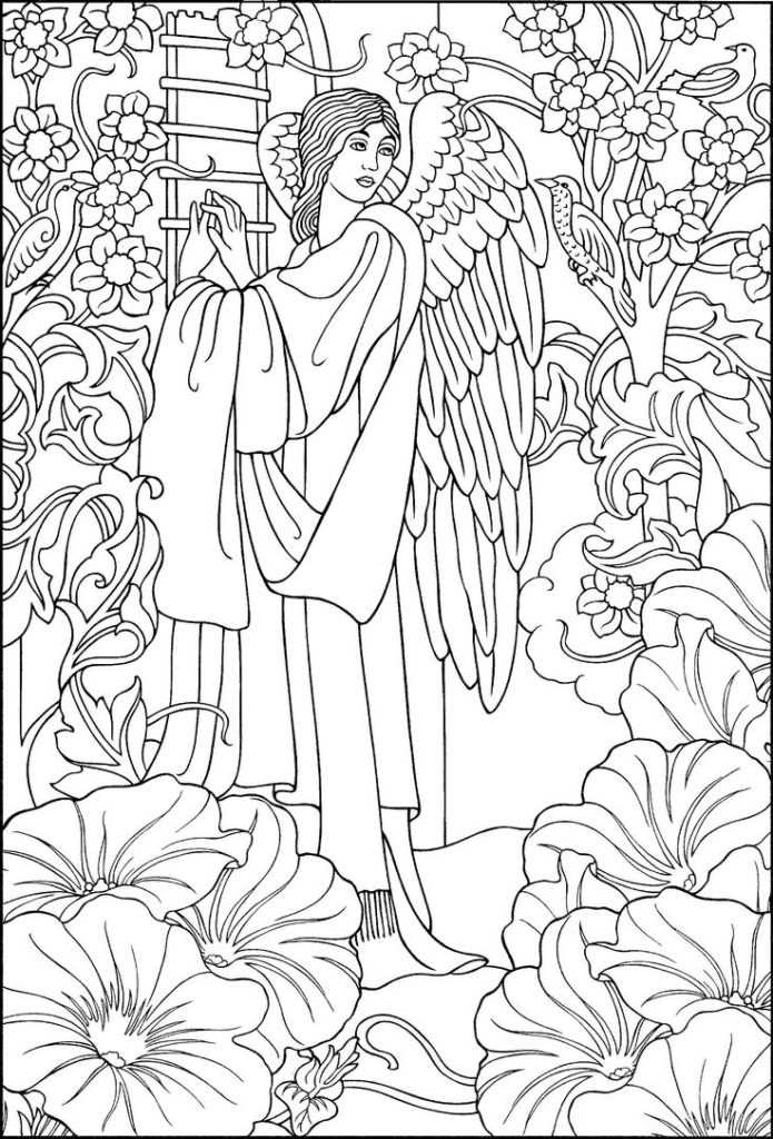 Complex Angel Coloring Pages For Adults