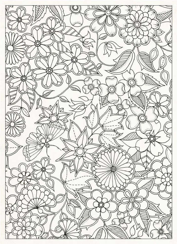 Complex Flower Design Coloring Pages For Adults